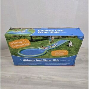 HearthSong Extra Long 25-Foot Double Lane Water Slide with Sprinkler NEW